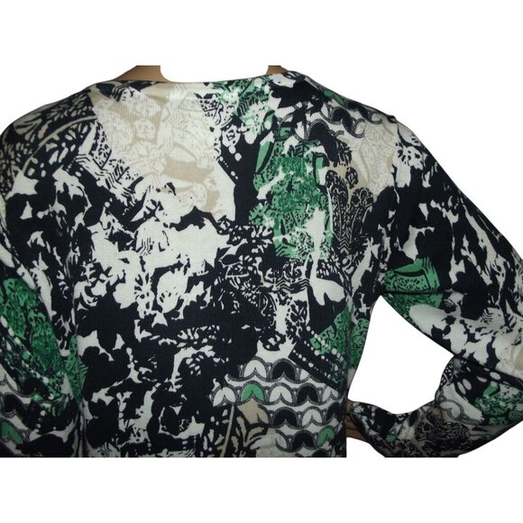 Christopher & Banks Cardigan Sweater Womens Small Button blue green white beige - Picture 8 of 13